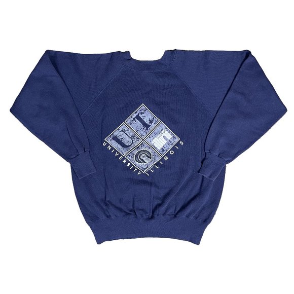 Vintage 90's University of Illinois Fighting Illini Sweatshirt Crewneck Size L - Picture 1 of 3